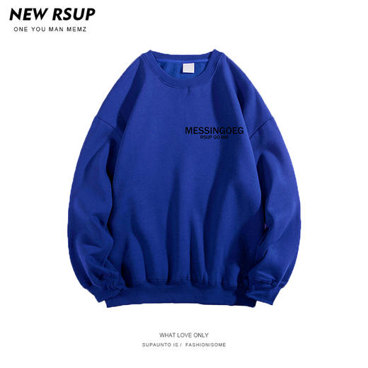 秋冬季新款ins港风男生加绒卫衣休闲宽松套头学生百搭潮流上衣服 商品图1