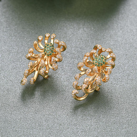 【采购专享】宫里的世界&BYJ 菊花系列  菊祥如意耳环 商品图0