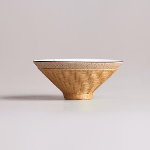 刘氏竹编竹丝扣瓷斗笠杯 商品图2