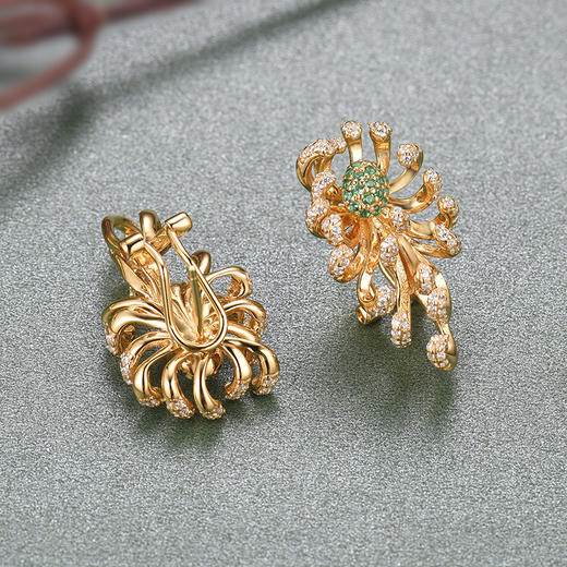 【采购专享】宫里的世界&BYJ 菊花系列  菊祥如意耳环 商品图2