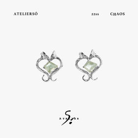 22SS CHAOS ｜巴别塔   钉子系列 - 爱心钉耳环（一对）