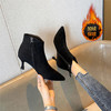 ZHR气质尖头女靴简约温柔风短靴显高瘦瘦靴 商品缩略图1
