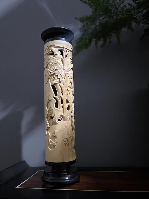 和合二仙°黄杨木小香筒 商品图2