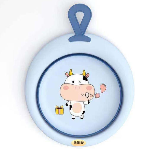 新生儿婴儿洗脸盆初生宝宝小盆洗脚洗pp盆儿童可折叠盆子奶牛脸盆 商品图6