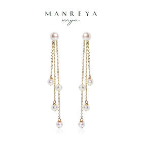 Manreya玛芮雅「一帘幽梦」珍珠14K注金S925银流苏耳坠灵动显瘦