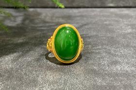 【御珠宫坊】金镶碧玉戒指