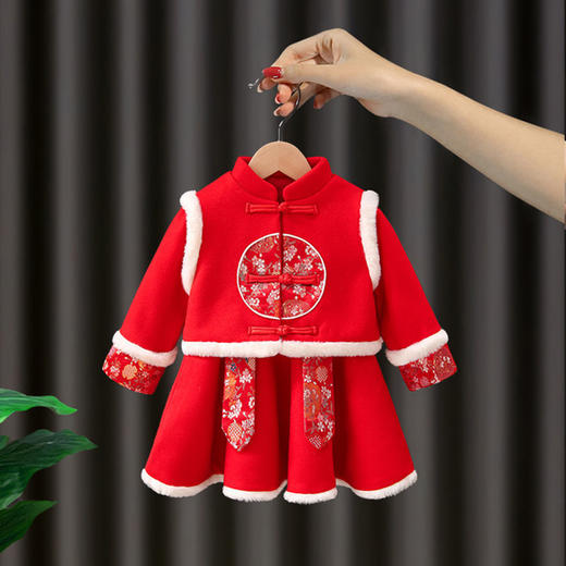 【SSEMMY】喜气洋洋迎新年，加绒夹棉汉服女孩套装 商品图4