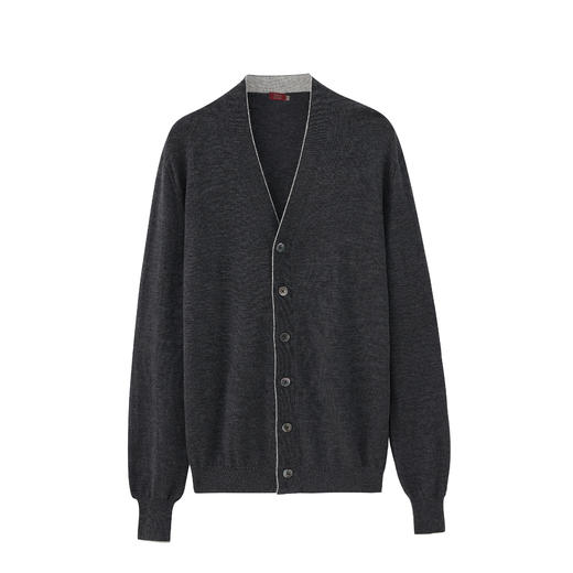 经典V领男开衫 深灰/浅灰/原色 商品图2