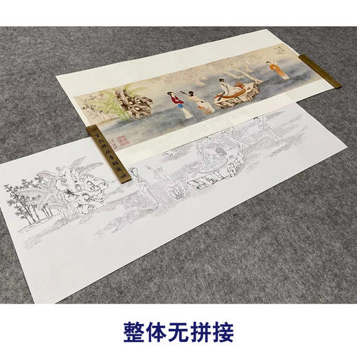 【长卷】工笔山水人物画白描底稿古画长卷刘彦冲《听阮图》多种白描尺寸可选G025 商品图4