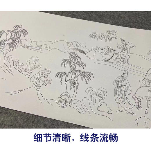 【长卷】工笔人物画白描底稿古画长卷顾恺之《洛神赋图》多种白描尺寸可选G017 商品图3