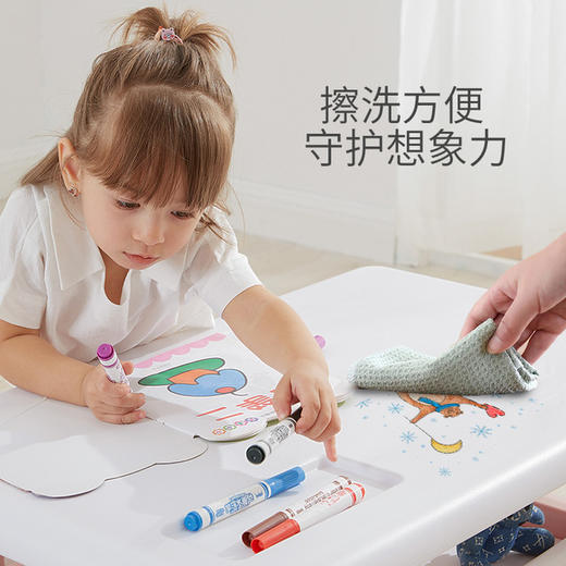 儿童学习玩耍桌椅 现代简约桌椅套装 易擦洗儿童学习桌椅 商品图3