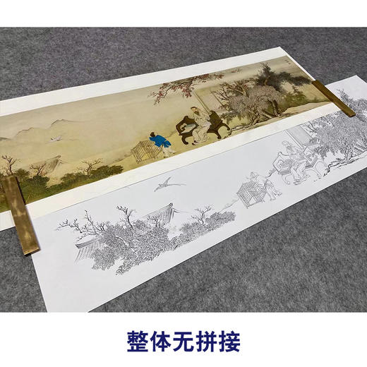 【长卷】工笔山水人物画白描底稿古画长卷王士祯《放鸟图》多种白描尺寸可选G035 商品图4