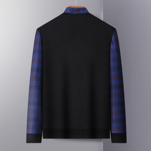 【加绒加厚】罗蒙秋冬男装保暖衬衫男士时尚休闲学院风假两件套头衫男 商品图1