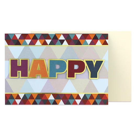 艺贺生日贺卡15B0111Happy创意祝福礼物卡片1张装 商品图1