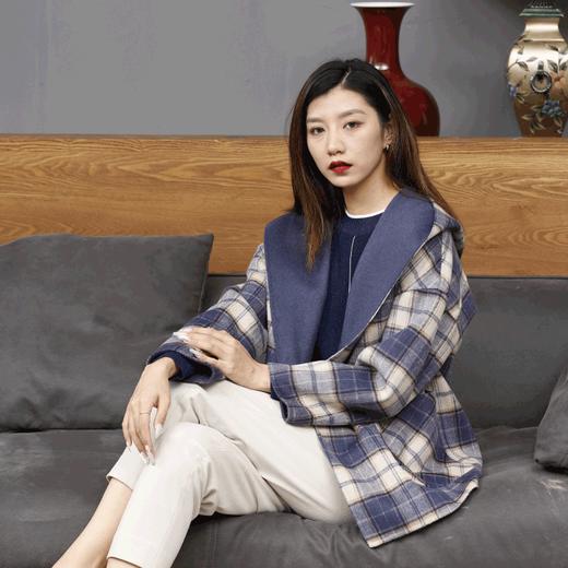 宗洋宽松格纹羊毛大衣BDK5DD7755-48 商品图1