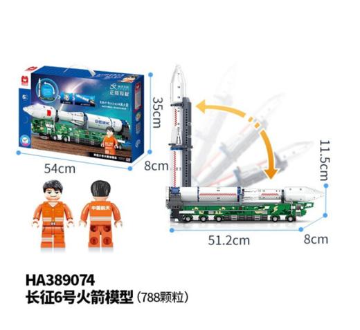 奥迪双钻（AULDEY）长征五号运载火箭+航天员儿童积木玩具5岁+ 商品图2