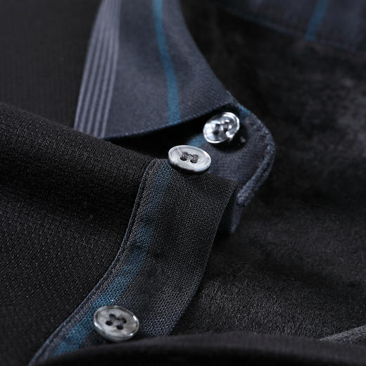 【加绒加厚】罗蒙秋冬男装保暖衬衫男士休闲假两件拼色长袖套头衬衣男 商品图6