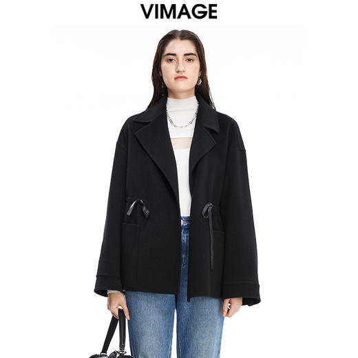 VIMAGE纬漫纪冬季新款短款羊毛大衣V1614204 商品图0