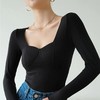NSM283 无痕保暖内衣女自发热薄款长袖带胸垫一体式低领聚拢简约 商品缩略图1