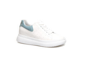 豪麟名鞋奥莱迪嘉女装牛皮革潮搭小白鞋DJXXA12WX018蓝色  原价1960元