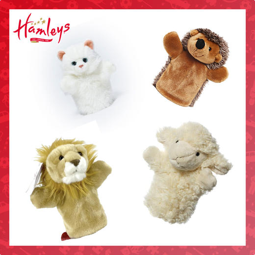 动物手偶系列-狮子/绵羊/牛/白猫/刺猬 商品图0