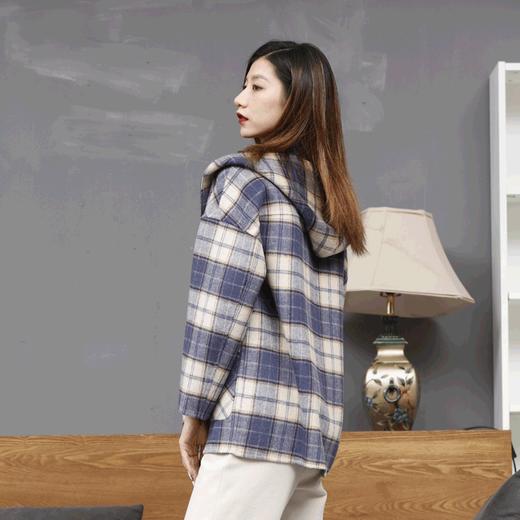 宗洋宽松格纹羊毛大衣BDK5DD7755-48 商品图3