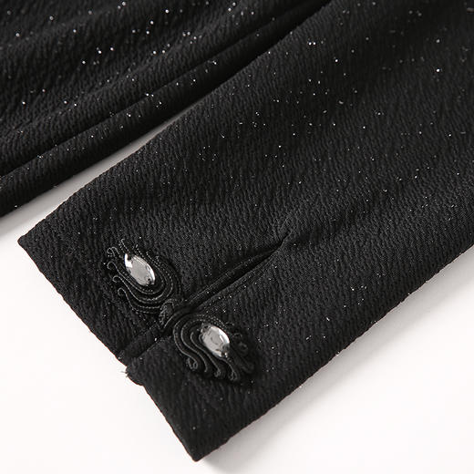 EITIE爱特爱春季新款时尚通勤改良旗袍V领开叉显瘦A字纯色连衣裙A2207911 商品图9