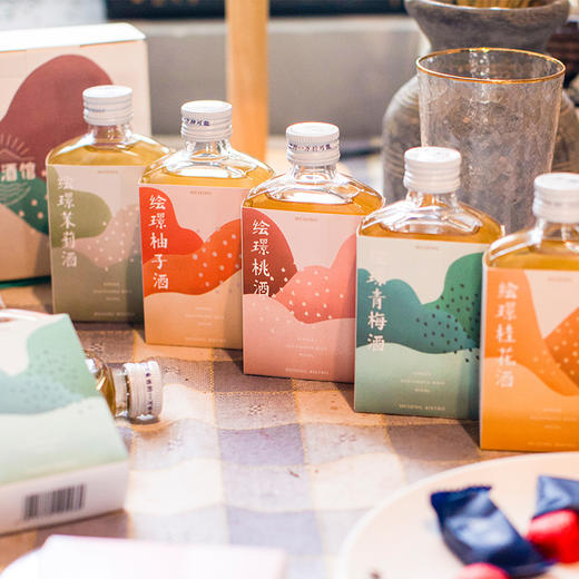 绘璟 创意黄酒5瓶装（桂花酒/桃酒/青梅酒/柚子酒/茉莉酒）100g*5 山尽五色系列 商品图0