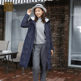 宗洋连帽式中长款羽绒服BDK6CY7767-43