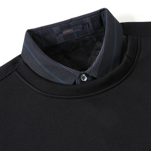 【加绒加厚】罗蒙秋冬男装保暖衬衫男士时尚休闲学院风假两件套头衬衫 商品图8