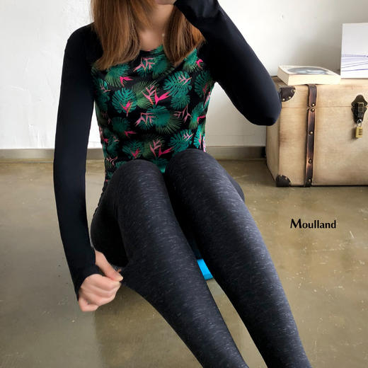 爆款好货 拼接撞色长袖-黑/叶阴 商品图3