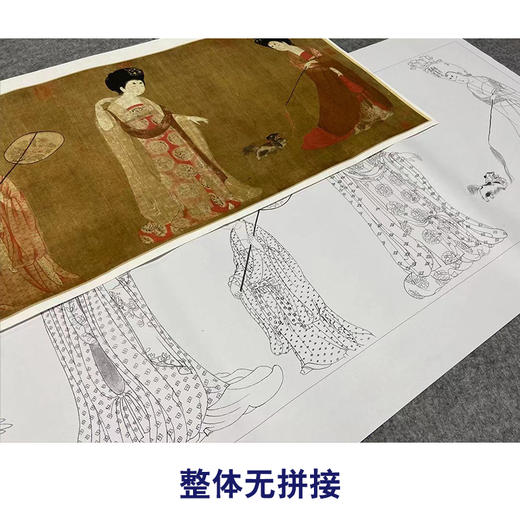 【长卷】工笔传统仕女人物画白描底稿古画长卷周肪《簪花仕女图》多种白描尺寸可选G006 商品图4
