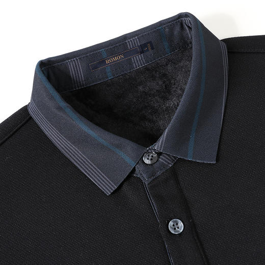 【加绒加厚】罗蒙秋冬男装保暖衬衫男士休闲假两件拼色长袖套头衬衣男 商品图11