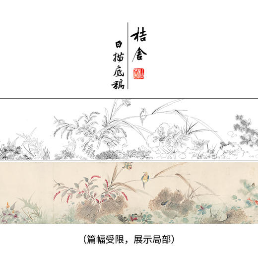 【长卷】工笔画白描底稿古画长卷钱与龄《秋风墨藻图》多种白描尺寸可选G034 商品图0