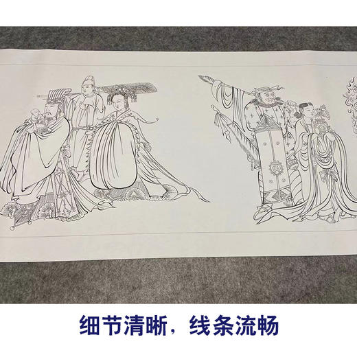 【长卷】工笔人物画白描底稿古画长卷吴道子《送子天王图》多种白描尺寸可选G002 商品图3