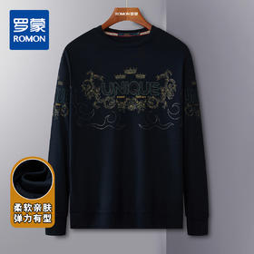 【蓄热御寒】罗蒙秋冬新品印花胶印时尚百搭加绒卫衣男士卫衣