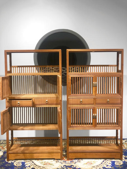 红桥红  家具严选  缅甸花梨（大果紫檀）【151 有券口直棂架格】 商品图1