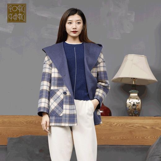 宗洋宽松格纹羊毛大衣BDK5DD7755-48 商品图0