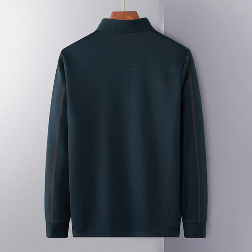 【加绒保暖】罗蒙衬衫男秋冬时尚新品拼色竖条纹翻领防风通勤衬衣男 商品图1