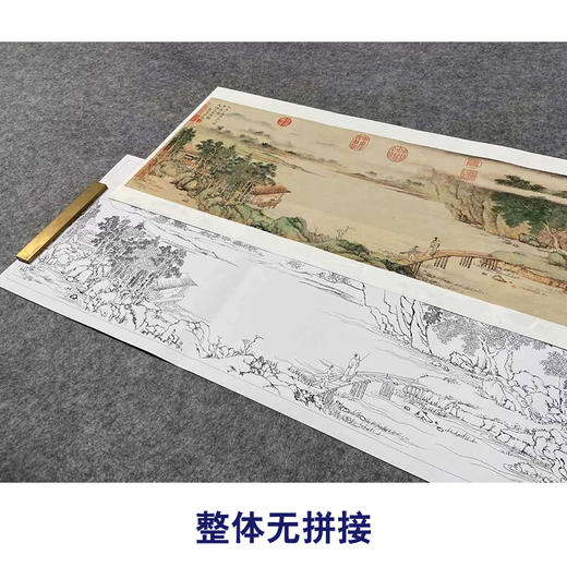 【长卷】工笔山水人物画白描底稿古画长卷上睿《携琴访友图》多种白描尺寸可选G024 商品图4