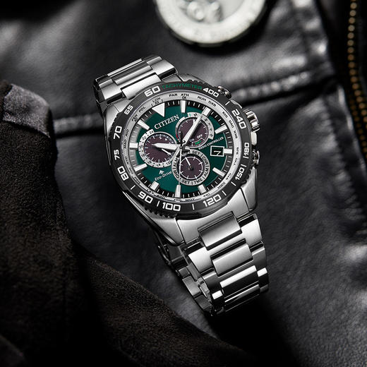 西铁城日本官方正品商务休闲光动能不锈钢间GIP电波男表CB5034-82L 商品图3