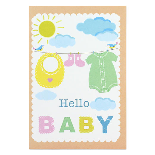 艺贺婴儿诞生贺卡13BC0107新生儿祝福卡片 商品图0