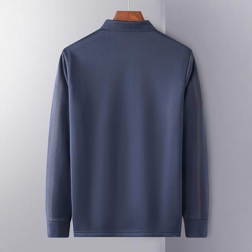 【加绒保暖】罗蒙衬衫男秋冬时尚新品拼色竖条纹翻领防风通勤衬衣男 商品图3