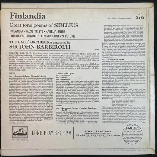 LP黑胶唱片 西贝柳斯交响诗《芬兰颂》哈雷管弦乐团 约翰·巴比罗利指挥 商品图1