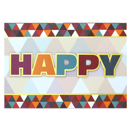 艺贺生日贺卡15B0111Happy创意祝福礼物卡片1张装 商品图0
