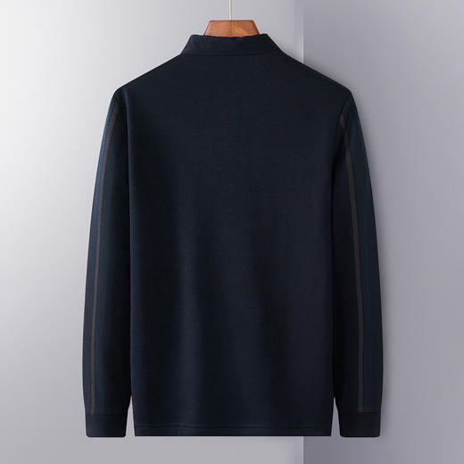 【加绒保暖】罗蒙衬衫男秋冬时尚新品拼色竖条纹翻领防风通勤衬衣男 商品图5