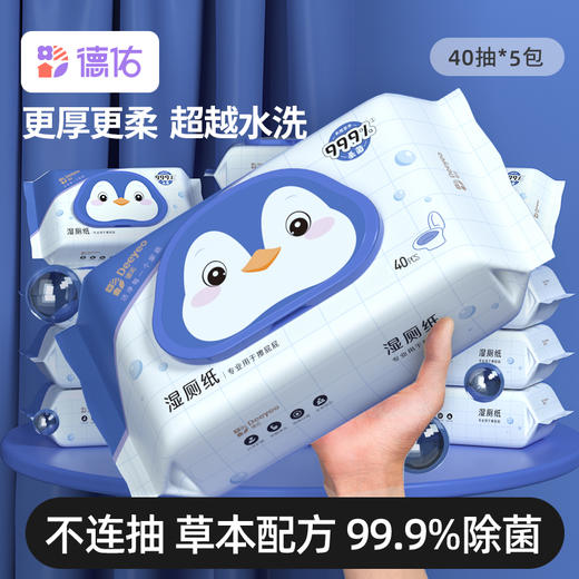 【GX】德佑湿厕纸家庭实惠装40抽*5包/10包 商品图0