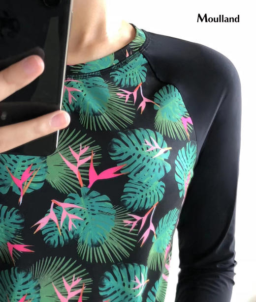 爆款好货 拼接撞色长袖-黑/叶阴 商品图5