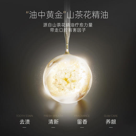 【已下架】小巨蛋山茶花精油色修牙膏180g*1瓶+补充装*1袋  去渍修色修护润龈 [福利品] 商品图3