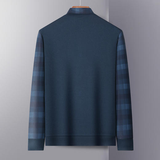 【加绒加厚】罗蒙秋冬男装保暖衬衫男士时尚休闲假两件拼色套头衬衣男 商品图3